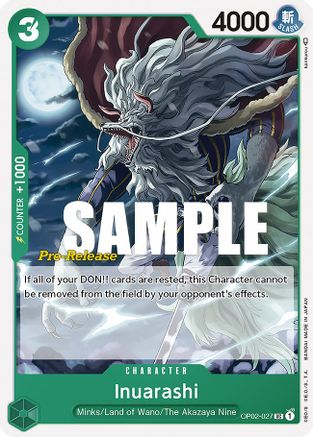 Inuarashi (OP02-027) - Paramount War Pre-Release Cards | Grognard Games