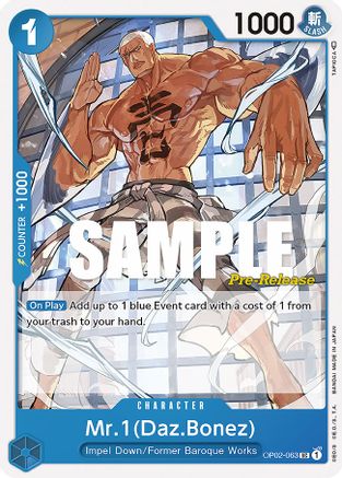 Mr.1 (Daz.Bonez) (OP02-063) - Paramount War Pre-Release Cards | Grognard Games