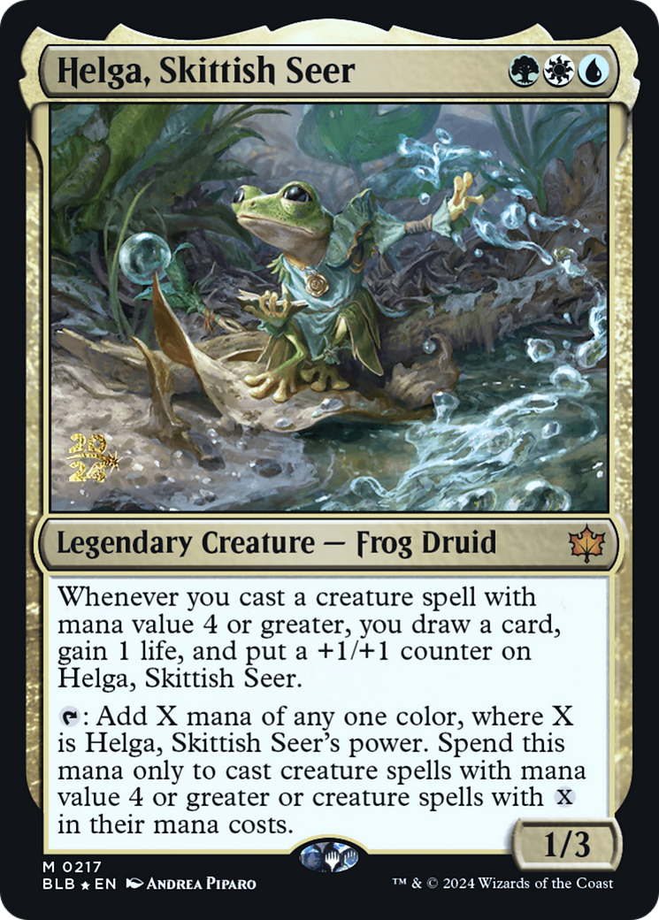 Helga, Skittish Seer [Bloomburrow Prerelease Promos] | Grognard Games