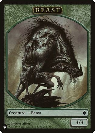 Beast // Emblem - Liliana, Defiant Necromancer Double-Sided Token (LIST-1 // 13) - The List Reprints | Grognard Games