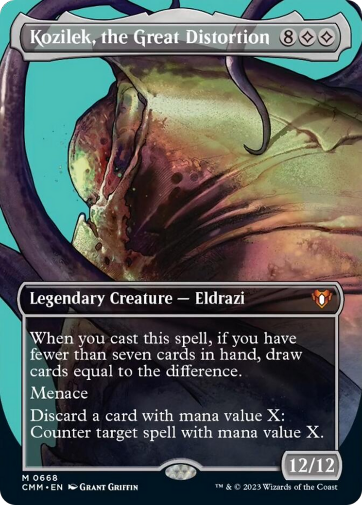 Kozilek, the Great Distortion (Borderless Profile) [Commander Masters] | Grognard Games