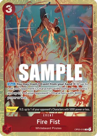 Fire Fist (Alternate Art) (OP03-018) - Pillars of Strength Foil | Grognard Games