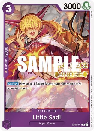 Little Sadi (Judge) (OP02-073) - One Piece Promotion Cards Foil | Grognard Games