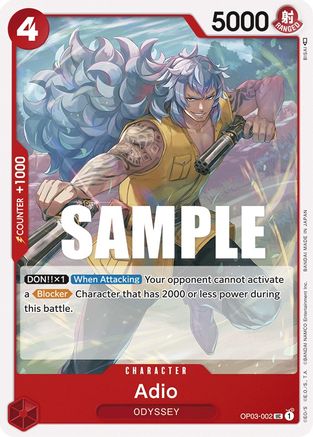 Adio (OP03-002) - Pillars of Strength | Grognard Games