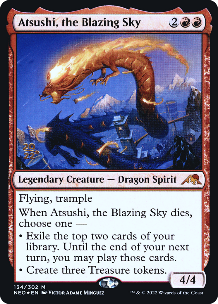 Atsushi, the Blazing Sky [Kamigawa: Neon Dynasty Prerelease Promos] | Grognard Games