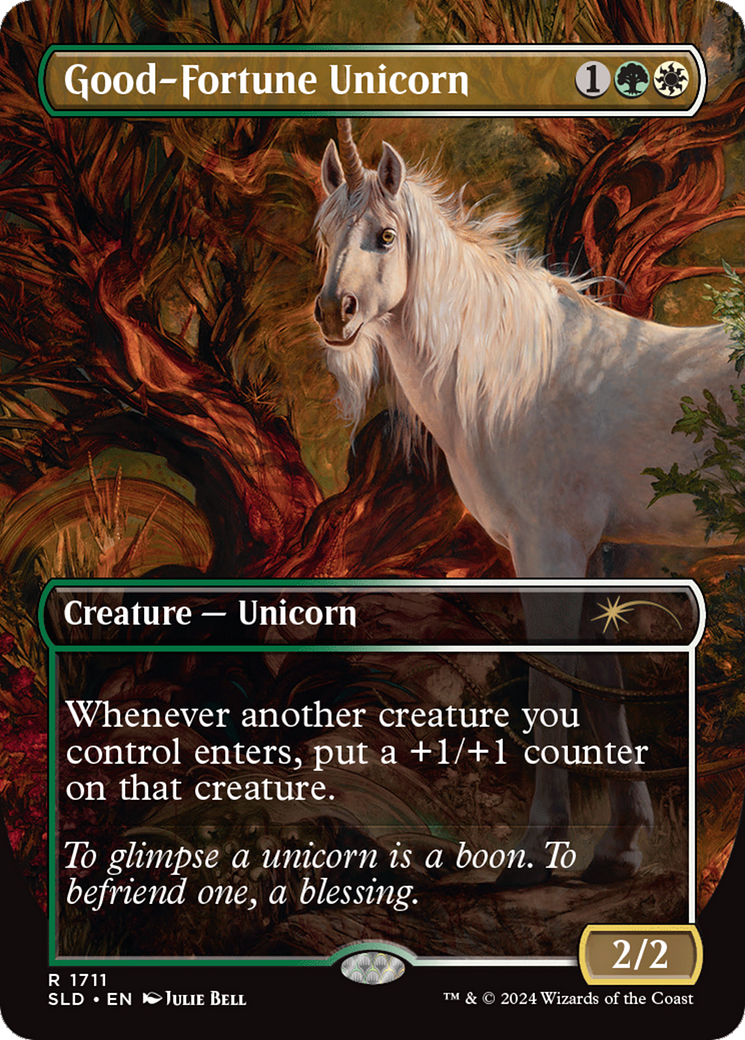 Good-Fortune Unicorn (SLD-1711) - Secret Lair Drop (Borderless) Foil | Grognard Games