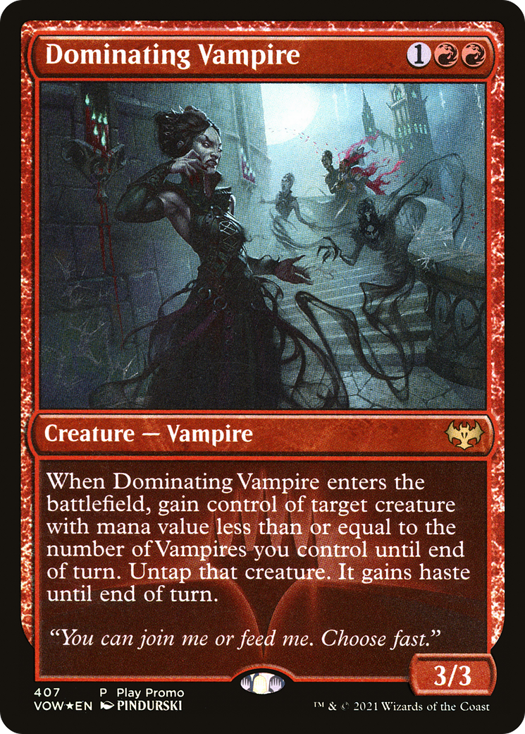 Dominating Vampire (Play Promo) [Innistrad: Crimson Vow Promos] | Grognard Games