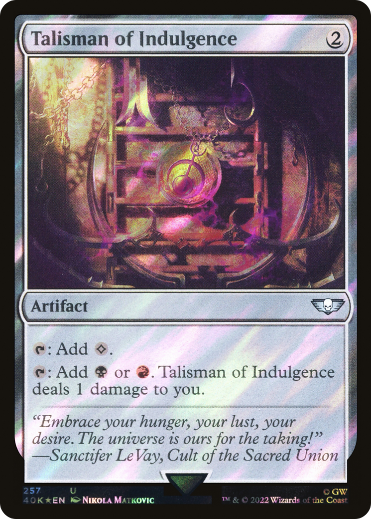 Talisman of Indulgence (Surge Foil) [Universes Beyond: Warhammer 40,000] | Grognard Games