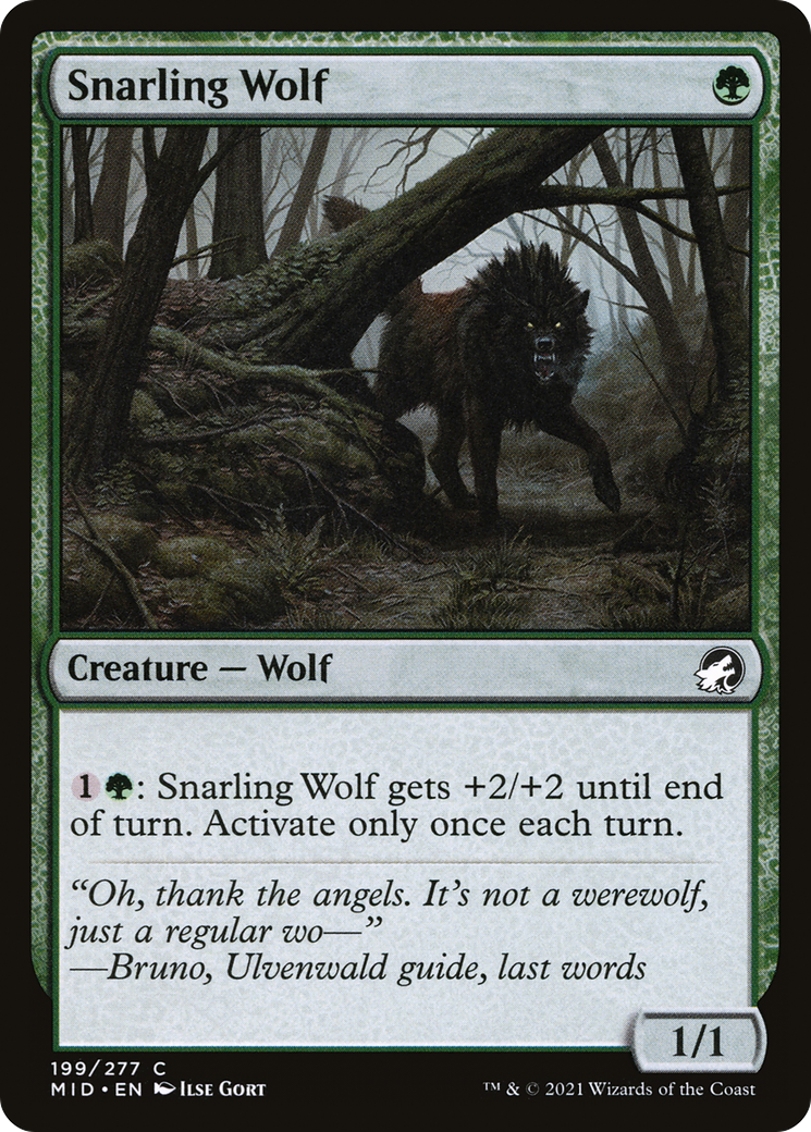 Snarling Wolf [Innistrad: Midnight Hunt] | Grognard Games