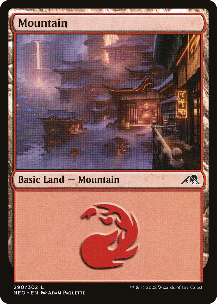 Mountain (290) [Kamigawa: Neon Dynasty] | Grognard Games