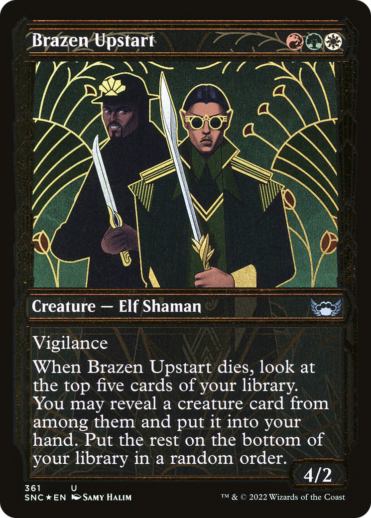 Brazen Upstart (Showcase Golden Age Gilded Foil) [Streets of New Capenna] | Grognard Games