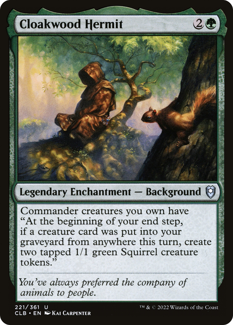 Cloakwood Hermit (CLB-221) - Commander Legends: Battle for Baldur's Gate | Grognard Games