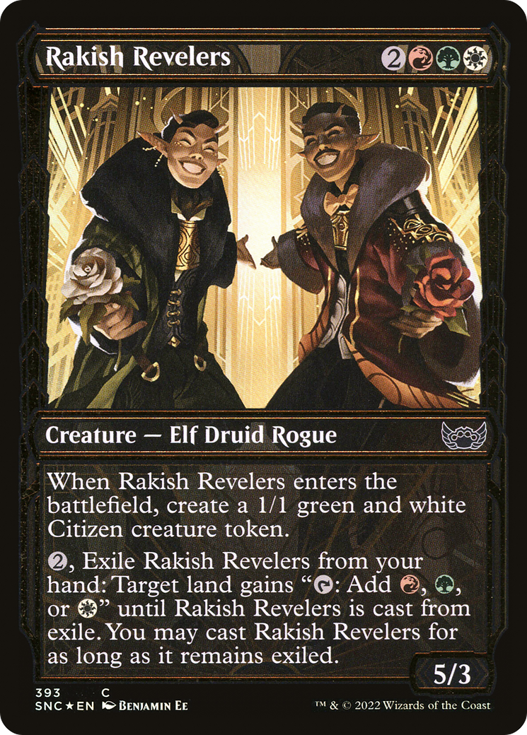 Rakish Revelers (Showcase Golden Age Gilded Foil) [Streets of New Capenna] | Grognard Games