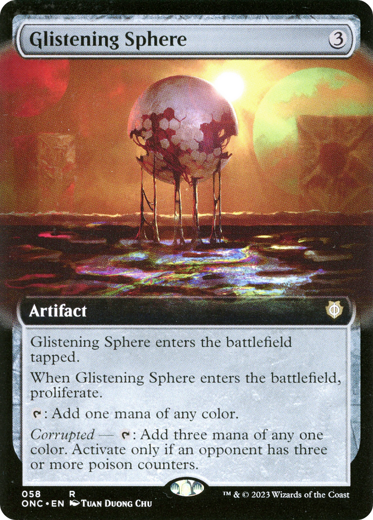 Glistening Sphere (Extended Art) [Phyrexia: All Will Be One Commander] | Grognard Games