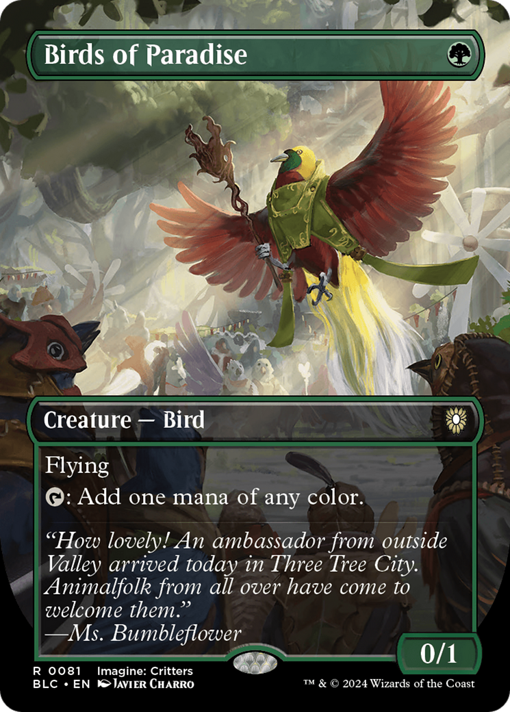 Birds of Paradise (Borderless) [Bloomburrow Commander] | Grognard Games