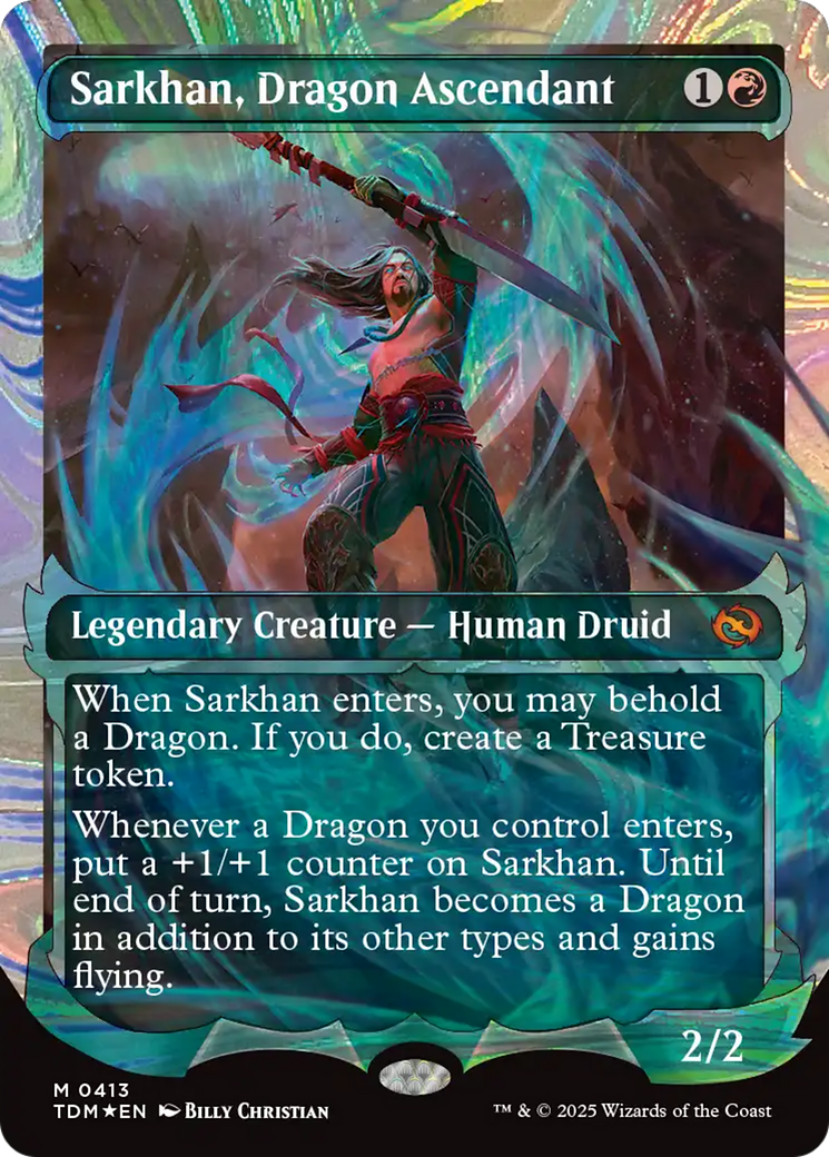 Sarkhan, Dragon Ascendant (0413) (Showcase) (Halo Foil) [Tarkir: Dragonstorm] | Grognard Games