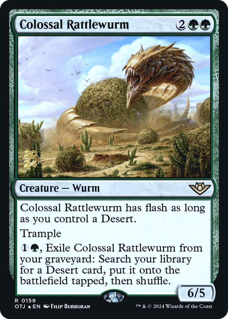 Colossal Rattlewurm [Outlaws of Thunder Junction Prerelease Promos] | Grognard Games