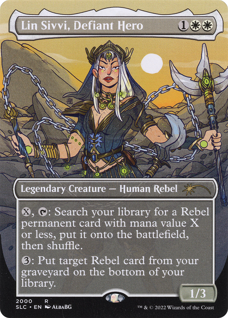 Lin Sivvi, Defiant Hero (Borderless) [Secret Lair 30th Anniversary Countdown Kit] | Grognard Games