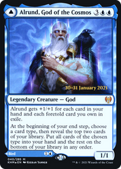 Alrund, God of the Cosmos // Hakka, Whispering Raven [Kaldheim Prerelease Promos] | Grognard Games