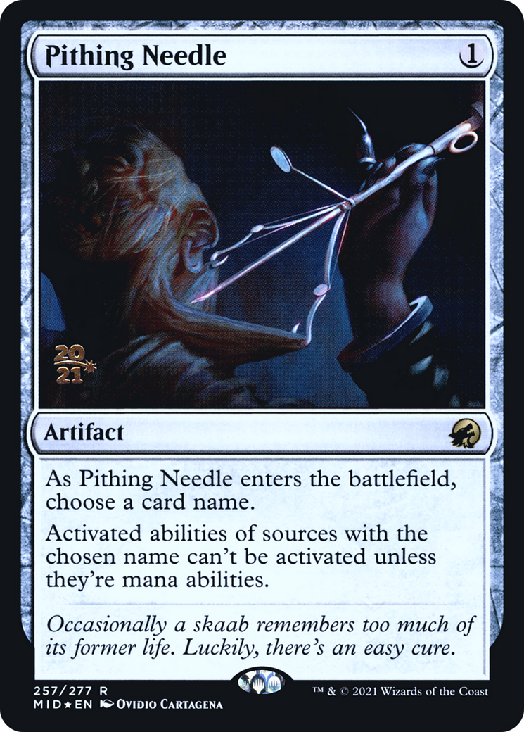 Pithing Needle [Innistrad: Midnight Hunt Prerelease Promos] | Grognard Games