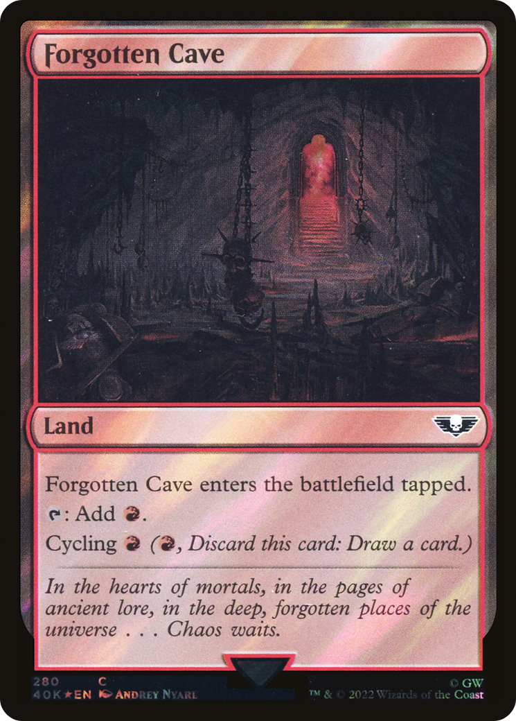 Forgotten Cave (Surge Foil) [Universes Beyond: Warhammer 40,000] | Grognard Games