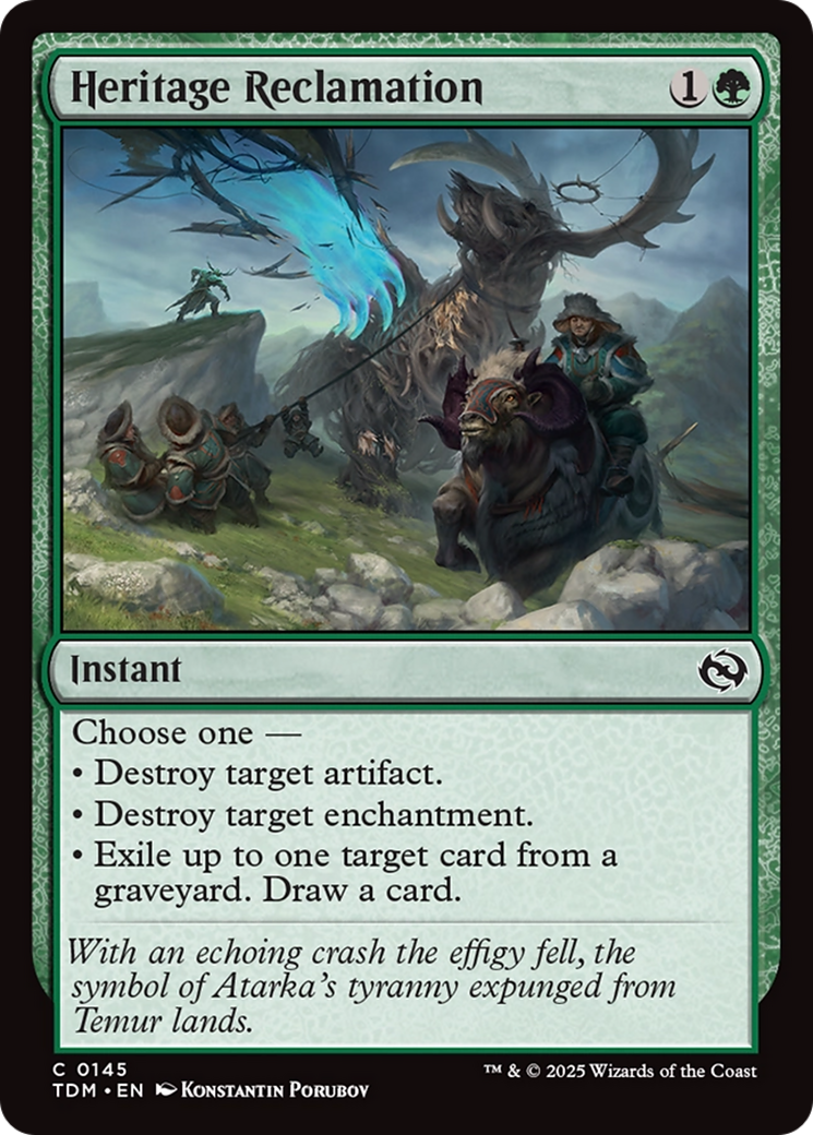 Heritage Reclamation [Tarkir: Dragonstorm] | Grognard Games