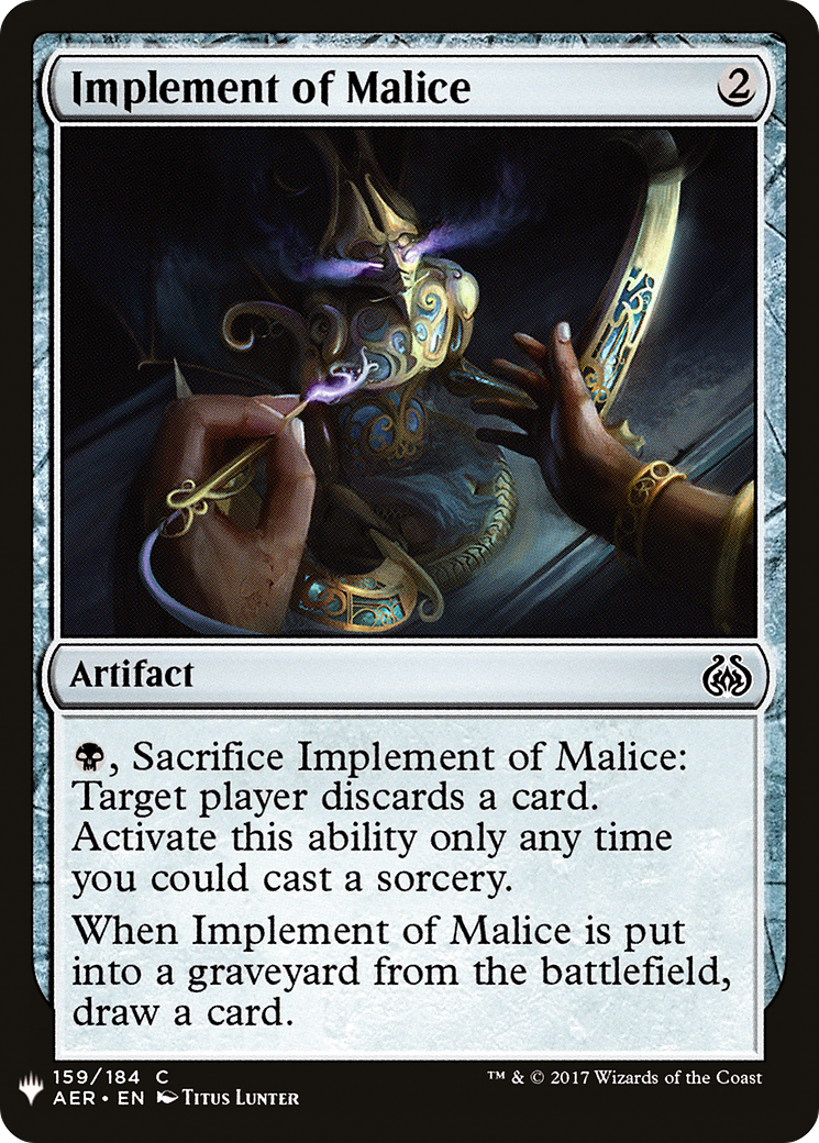 Implement of Malice [Mystery Booster] | Grognard Games