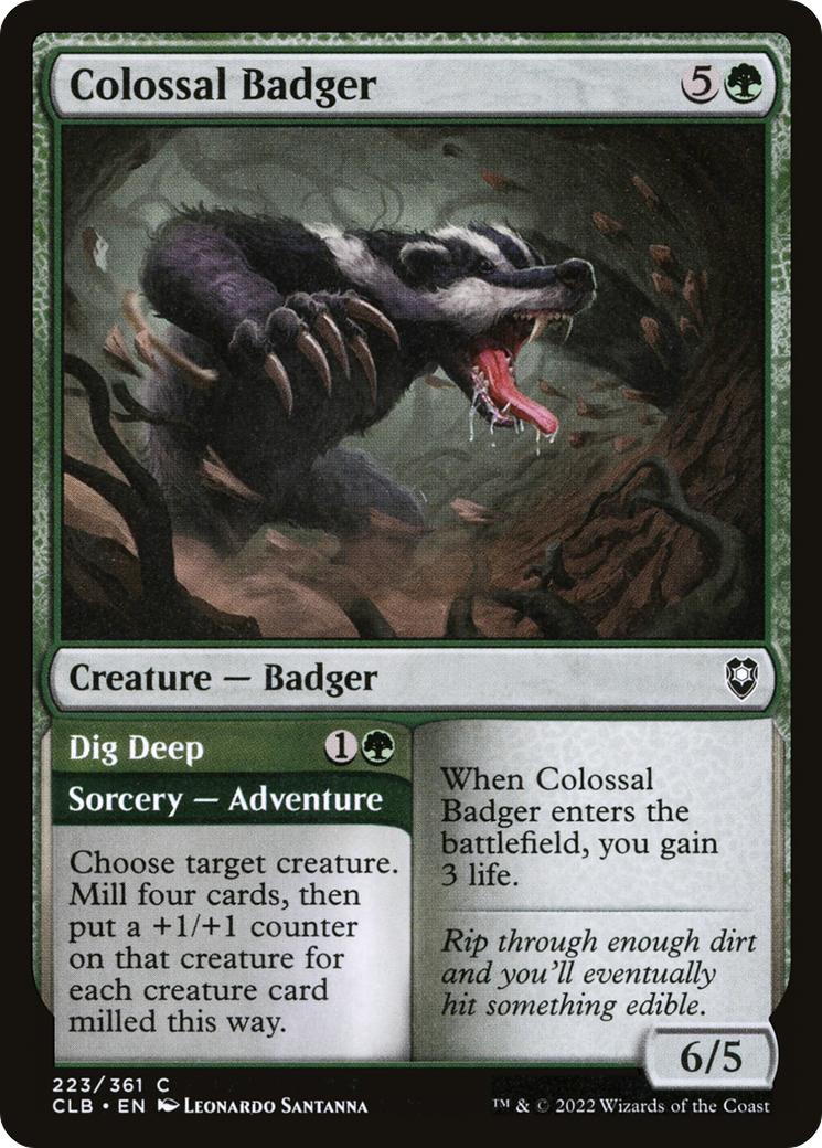 Colossal Badger // Dig Deep [Commander Legends: Battle for Baldur's Gate] | Grognard Games
