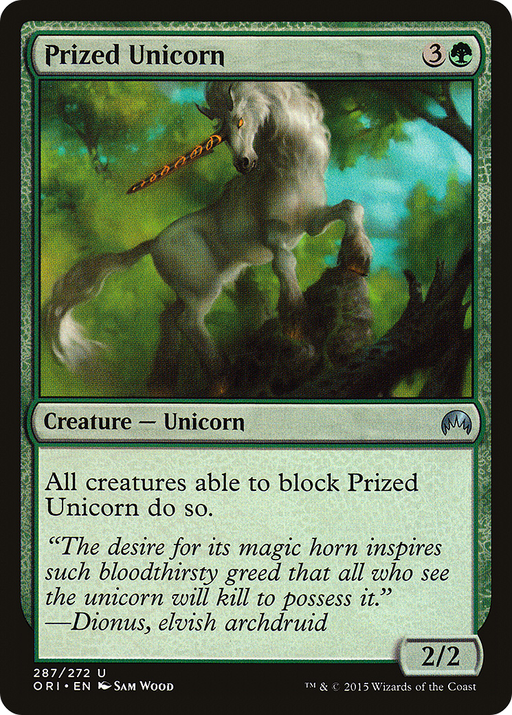 Prized Unicorn (ORI-287) - Magic Origins Foil | Grognard Games