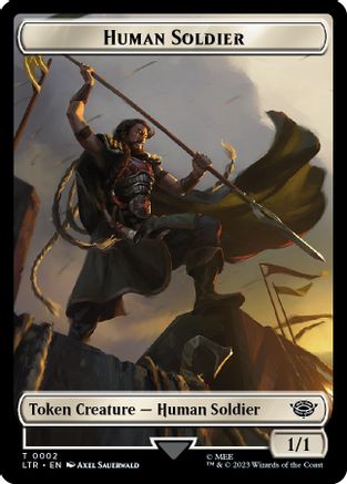 Human Soldier (0002) // Food (0009) Double-Sided Token (LTR-2 // 9) - The Lord of the Rings: Tales of Middle-earth Foil | Grognard Games