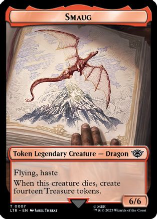Smaug // Food (0009) Double-Sided Token (LTR-7 // 9) - The Lord of the Rings: Tales of Middle-earth Foil | Grognard Games