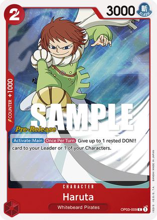 Haruta (OP03-009) - Pillars of Strength Pre-Release Cards | Grognard Games