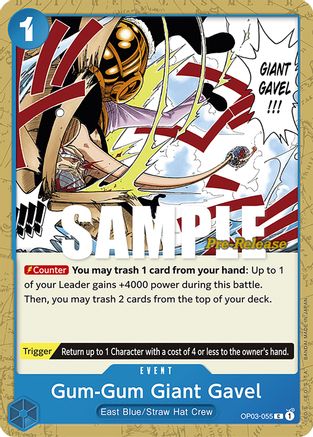 Gum-Gum Giant Gavel (OP03-055) - Pillars of Strength Pre-Release Cards | Grognard Games