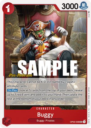 Buggy (008) (OP03-008) - Pillars of Strength Pre-Release Cards | Grognard Games