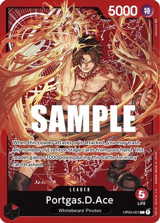 Portgas.D.Ace (Alternate Art) (Map) (OP03-001) - Pillars of Strength Foil | Grognard Games
