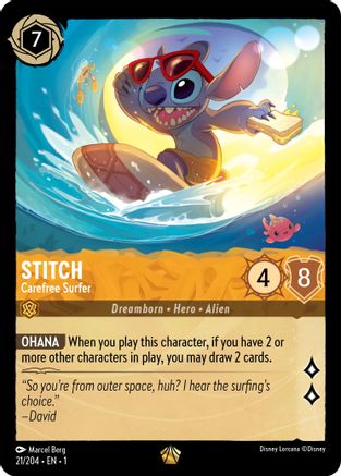 Stitch - Carefree Surfer (21/204) [The First Chapter] | Grognard Games