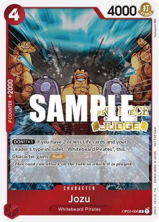 Jozu (Judge) (OP02-008) - One Piece Promotion Cards Foil | Grognard Games
