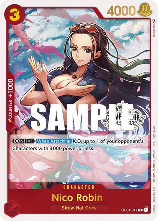 Nico Robin (Store Championship Participation Pack) (OP01-017) - One Piece Promotion Cards Foil | Grognard Games