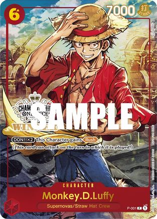 Monkey.D.Luffy (Store Championship Trophy Card) (P-001) - One Piece Promotion Cards Foil | Grognard Games