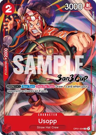 Usopp (3-on-3 Cup) [Participant] (OP01-004) - One Piece Promotion Cards | Grognard Games