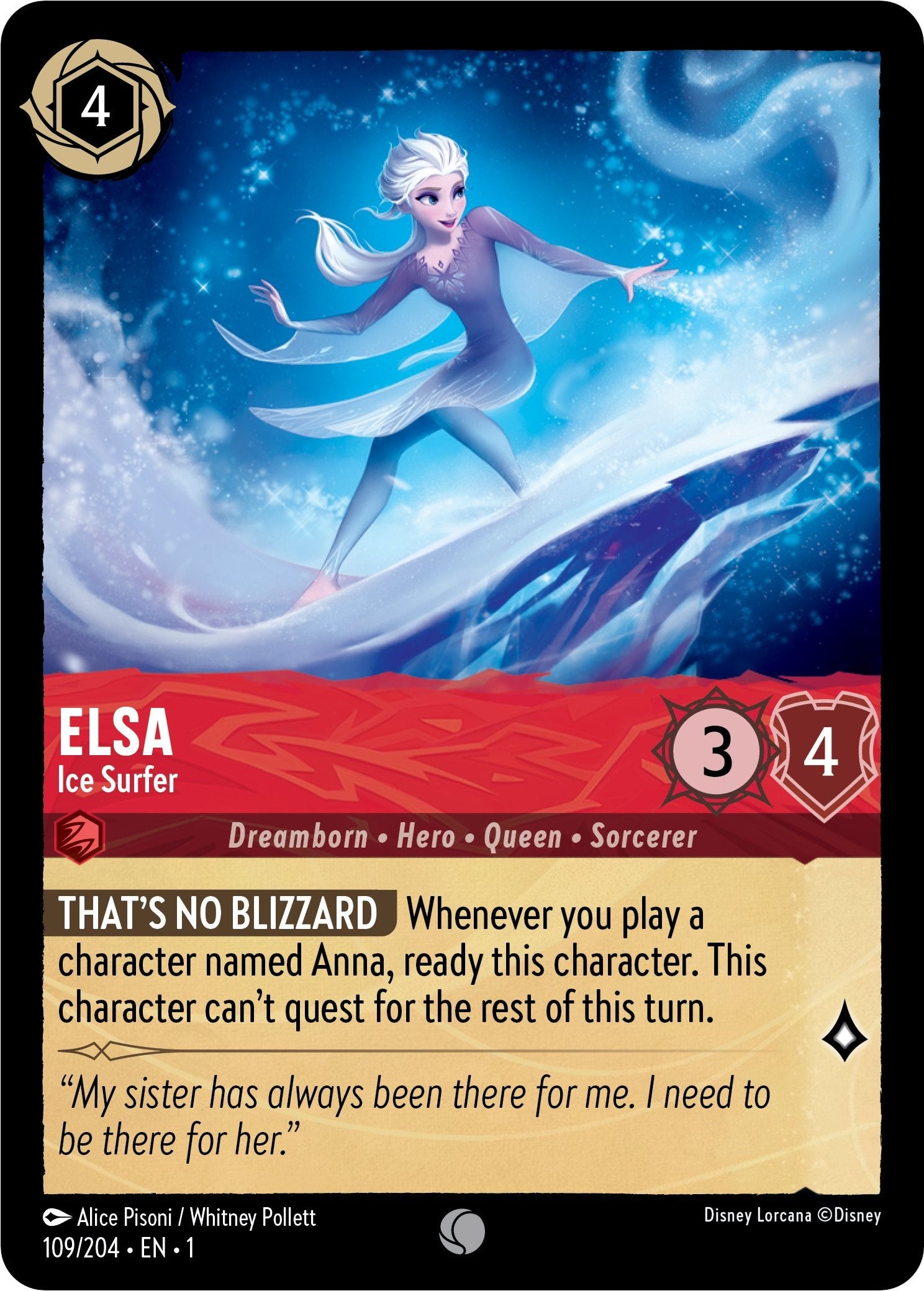 Elsa - Ice Surfer (109/204) [The First Chapter] | Grognard Games