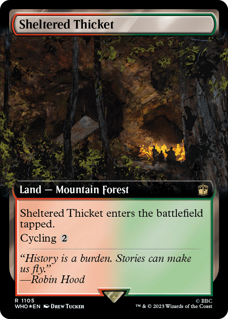 Sheltered Thicket (Extended Art) (Surge Foil) [Doctor Who] | Grognard Games