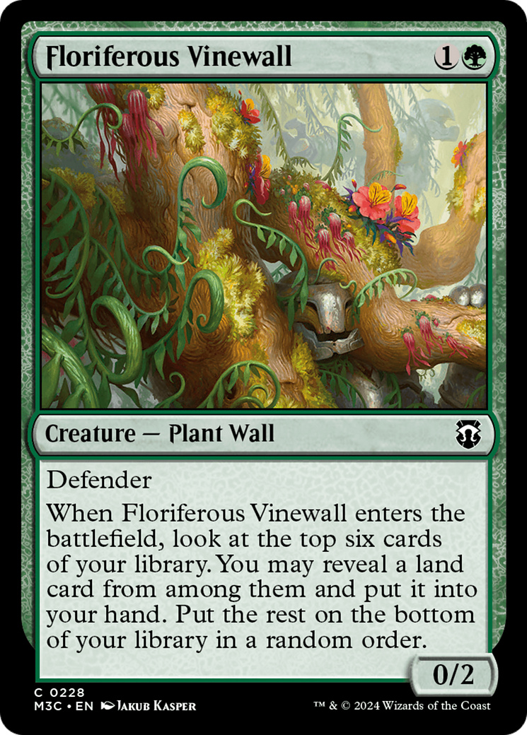 Floriferous Vinewall (Ripple Foil) [Modern Horizons 3 Commander] | Grognard Games