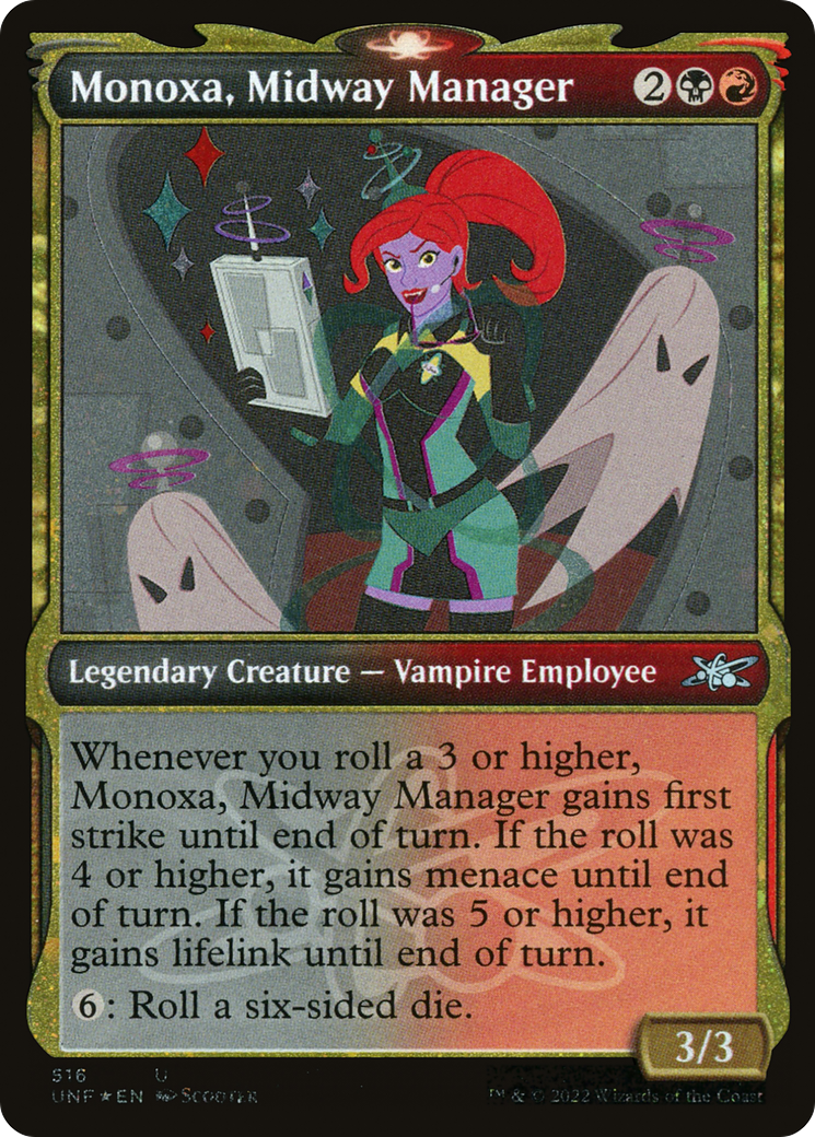 Monoxa, Midway Manager (Showcase) (Galaxy Foil) [Unfinity] | Grognard Games