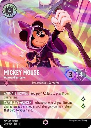Mickey Mouse - Wayward Sorcerer (Enchanted) (208/204) [The First Chapter] | Grognard Games