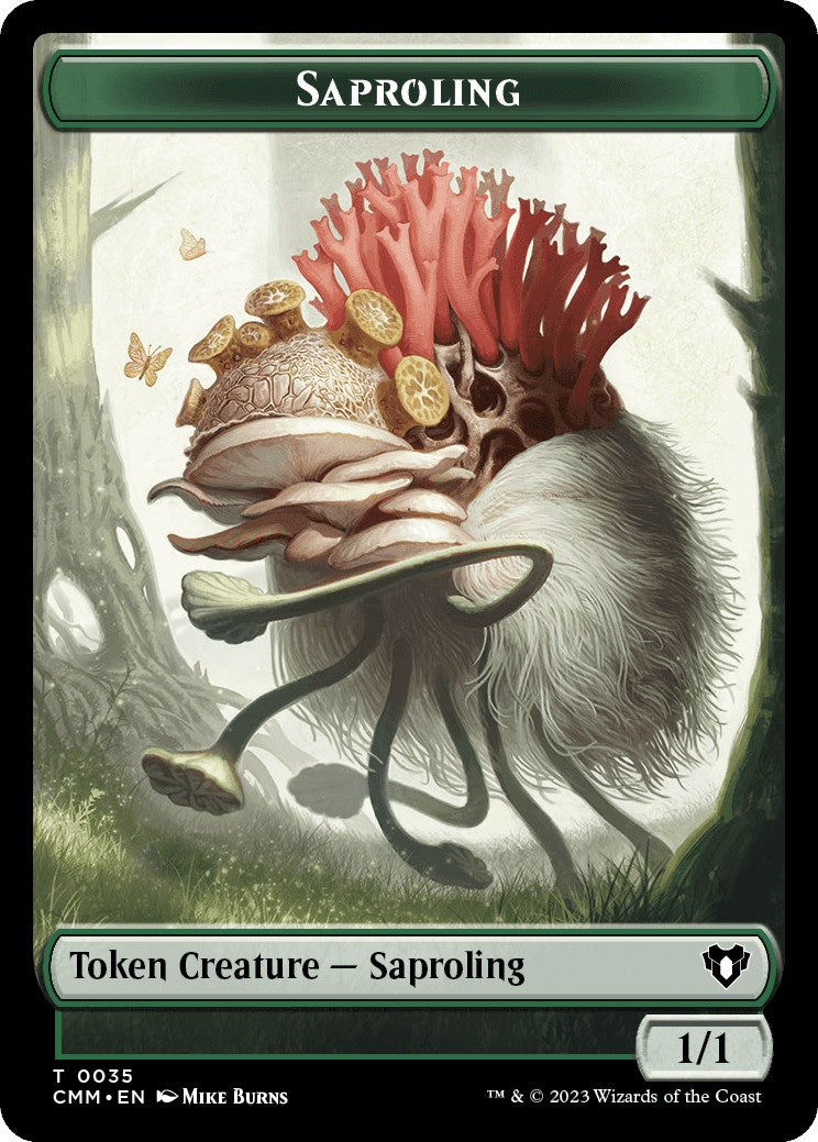 Saproling // Elf Druid Double-Sided Token [Commander Masters Tokens] | Grognard Games