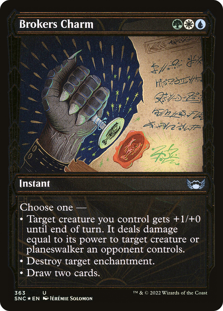 Brokers Charm (Showcase Golden Age Gilded Foil) [Streets of New Capenna] | Grognard Games