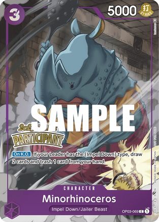 Minorhinoceros (Online Regional 2023) [Participant] (OP03-069) - One Piece Promotion Cards Foil | Grognard Games