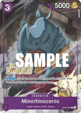 Minorhinoceros (Online Regional 2023) [Finalist] (OP03-069) - One Piece Promotion Cards Foil | Grognard Games