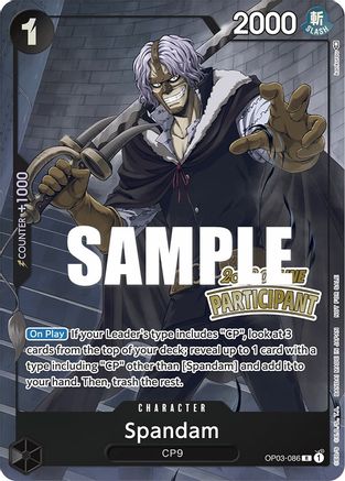 Spandam (Online Regional 2023) [Participant] (OP03-086) - One Piece Promotion Cards Foil | Grognard Games